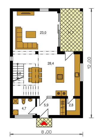 Floor plan of ground floor - ARKADA 14